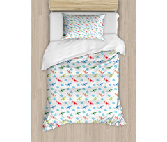 Colorful Retro Travel Duvet Cover Set