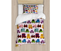 Cartoon Vehicle Design Duvet Cover Set