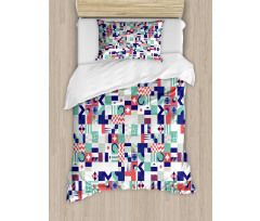 Pastel Funky Shapes Duvet Cover Set