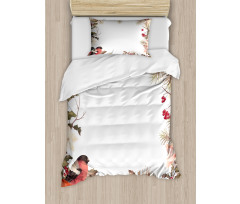 Bullfinch with Cedar Duvet Cover Set