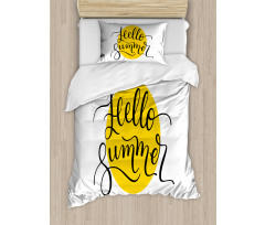 Letters on Yellow Duvet Cover Set