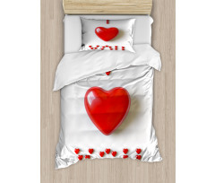 3D Heart Letters Duvet Cover Set