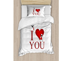Sheep and Red Heart Duvet Cover Set