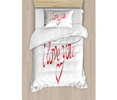 Swirling Font in Red Duvet Cover Set