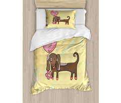 Colorful Dog Design Duvet Cover Set