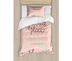 Typography with Soft Color Duvet Cover Set