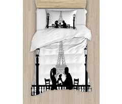 Couple in Dinner Paris Duvet Cover Set