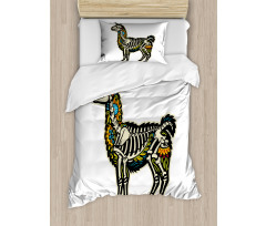 Sugar Skull Style Alpaca Duvet Cover Set