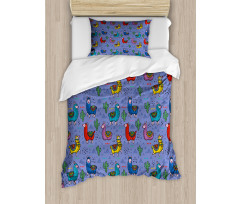 Cartoon Animal Triangles Duvet Cover Set