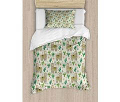 Flora and Fauna Motifs Duvet Cover Set