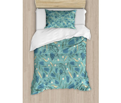 Aquarelle Floral Motif Duvet Cover Set