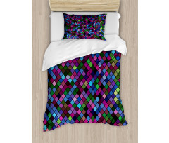 Mosaic Pixel Pattern Duvet Cover Set