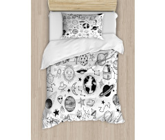 Planets Asteroids Cosmos Duvet Cover Set