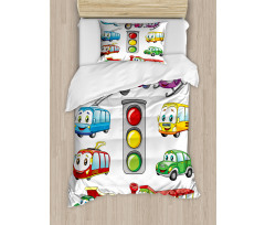 Cheerful Transportation Duvet Cover Set