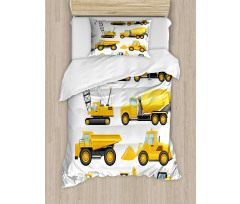 Construction Vehicles Duvet Cover Set