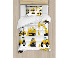 Yellow Construction Site Duvet Cover Set