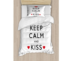 Kiss Me Red Hearts Duvet Cover Set