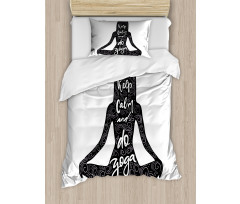 Do Yoga Words Girl Duvet Cover Set