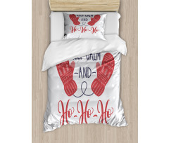 Xmas Fun Words Santa Duvet Cover Set