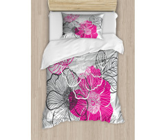 Abstract Bridal Peonies Duvet Cover Set