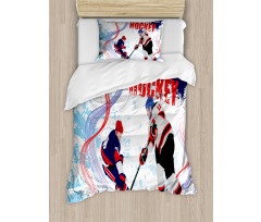 Players on Skating Rink Duvet Cover Set