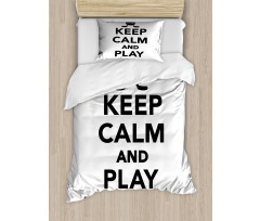 Keep Calm and Play Words Duvet Cover Set