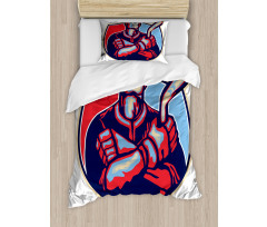 Player Holding Stick Duvet Cover Set