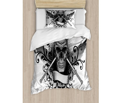 Skull with Sticks Stars Duvet Cover Set