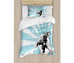 Retro Grunge Goaltender Duvet Cover Set