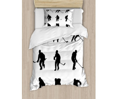 Black Player Silhouettes Duvet Cover Set