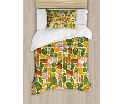 Colorful Pound Signs Duvet Cover Set