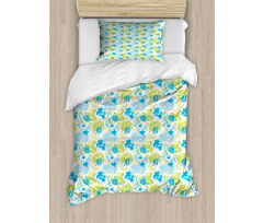 Pastel Whimsical Doodle Duvet Cover Set