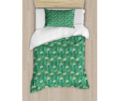 Blooming Leaves Petals Duvet Cover Set