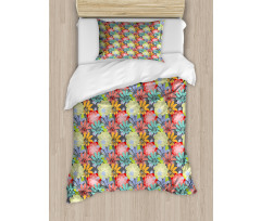 Romantic Bouquet Doodle Duvet Cover Set