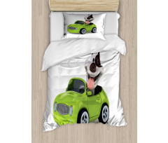 Fun Dog Sports Car Duvet Cover Set