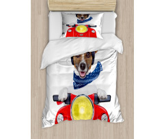 Puppy Pet Motorbike Duvet Cover Set