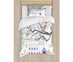 Bird Tree Stars Duvet Cover Set