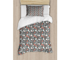 Rustic Flowers Pattern Duvet Cover Set