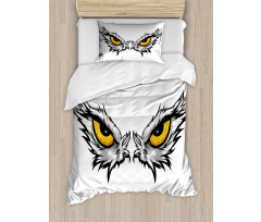 Angry Gaze of Bird of Prey Duvet Cover Set