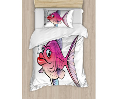 Cartoon Female Goldfish Duvet Cover Set