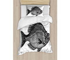 Rock Bass Black and White Duvet Cover Set