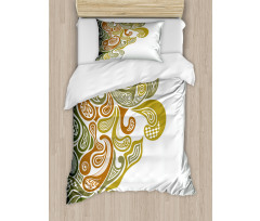 Modern Scroll Leaf Duvet Cover Set