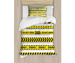 Caution Tapes Pattern Duvet Cover Set