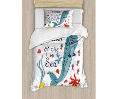 Colorful Swimming Whale Duvet Cover Set