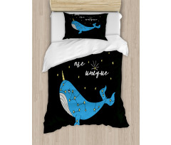 Cartoon Style Whale Duvet Cover Set