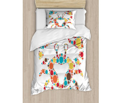 Colorful Dotted Shape Duvet Cover Set