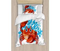 Cartoon Blue Coral Reef Duvet Cover Set