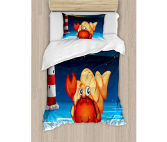 Marine Life Lighthouse Duvet Cover Set