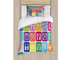 English Alphabet Duvet Cover Set