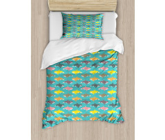 Colorful Orca Silhouettes Duvet Cover Set